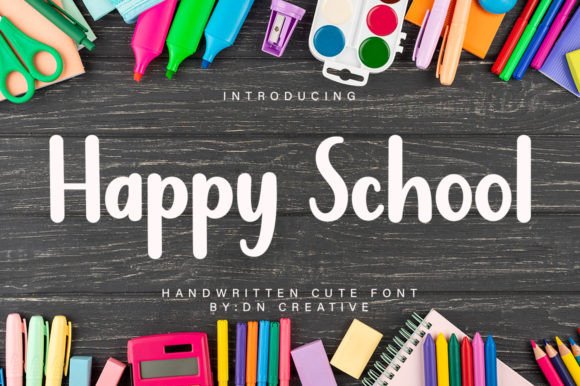 Happy School: A Playful Font for Creative Projects